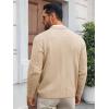 imageRuncati Mens Cable Knit Cardigan Sweater V Neck Casual Button Down Sweaters Long Sleeve Fall Outwear with PocketsKhaki