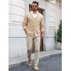 imageRuncati Mens Cable Knit Cardigan Sweater V Neck Casual Button Down Sweaters Long Sleeve Fall Outwear with PocketsKhaki