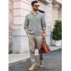 imageRuncati Mens Cable Knitted Pullover Sweater Casual Stand Collar Winter Warm Quarter Button SweatersGray