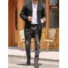 imageRuncati Mens Cardigan Sweater Casual Cable Knit V Neck Open Front Ribbed Long Winter SweatersBlack