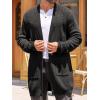 imageRuncati Mens Cardigan Sweater Casual Cable Knit V Neck Open Front Ribbed Long Winter SweatersBlack