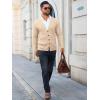 imageRuncati Mens Cardigan Sweater Casual Cable Knitted V Neck Button Down Winter SweatersApricot