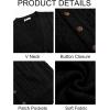 imageRuncati Mens Cardigan Sweater Casual Cable Knitted V Neck Button Down Winter SweatersBlack