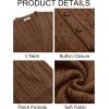 imageRuncati Mens Cardigan Sweater Casual Cable Knitted V Neck Button Down Winter SweatersBrown