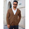 imageRuncati Mens Cardigan Sweater Casual Cable Knitted V Neck Button Down Winter SweatersBrown