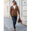 imageRuncati Mens Cardigan Sweater Casual Cable Knitted V Neck Button Down Winter SweatersBrown