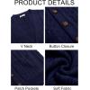imageRuncati Mens Cardigan Sweater Casual Cable Knitted V Neck Button Down Winter SweatersNavy