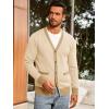 imageRuncati Mens Cardigan Sweater Long Sleeve V Neck Cardigan Casul Button Down Knitted Sweaters with PocketsApricot