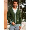 imageRuncati Mens Cardigan Sweater Long Sleeve V Neck Cardigan Casul Button Down Knitted Sweaters with PocketsArmy Green