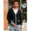imageRuncati Mens Cardigan Sweater Long Sleeve V Neck Cardigan Casul Button Down Knitted Sweaters with PocketsBlack