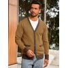 imageRuncati Mens Cardigan Sweater Long Sleeve V Neck Cardigan Casul Button Down Knitted Sweaters with PocketsCamel