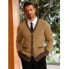 imageRuncati Mens Cardigan Sweater Long Sleeve V Neck Cardigan Casul Button Down Knitted Sweaters with PocketsCamel