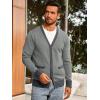imageRuncati Mens Cardigan Sweater Long Sleeve V Neck Cardigan Casul Button Down Knitted Sweaters with PocketsGrey