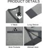 imageRuncati Mens Cardigan Sweater Long Sleeve V Neck Cardigan Casul Button Down Knitted Sweaters with PocketsGrey