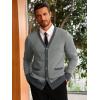 imageRuncati Mens Cardigan Sweater Long Sleeve V Neck Cardigan Casul Button Down Knitted Sweaters with PocketsGrey