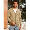 imageRuncati Mens Cardigan Sweater Long Sleeve V Neck Cardigan Casul Button Down Knitted Sweaters with PocketsLight Khaki