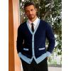 imageRuncati Mens Cardigan Sweater Long Sleeve V Neck Cardigan Casul Button Down Knitted Sweaters with PocketsNavy