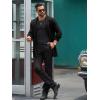 imageRuncati Mens Cardigan Sweater Shawl Collar Cable Knit Cardiagn Long Winter Open Front Sweaters with PocketsBlack
