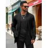 imageRuncati Mens Cardigan Sweater Shawl Collar Cable Knit Cardiagn Long Winter Open Front Sweaters with PocketsBlack