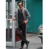 imageRuncati Mens Cardigan Sweater Shawl Collar Cable Knit Cardiagn Long Winter Open Front Sweaters with PocketsGrey