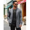 imageRuncati Mens Cardigan Sweater Shawl Collar Cable Knit Cardiagn Long Winter Open Front Sweaters with PocketsGrey