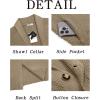 imageRuncati Mens Cardigan Sweater Shawl Collar Cable Knit Cardiagn Long Winter Open Front Sweaters with PocketsKhaki