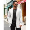 imageRuncati Mens Cardigan Sweater Shawl Collar Cable Knit Cardiagn Long Winter Open Front Sweaters with PocketsWhite