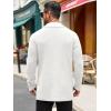 imageRuncati Mens Cardigan Sweater Shawl Collar Cable Knit Cardiagn Long Winter Open Front Sweaters with PocketsWhite
