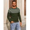 imageRuncati Mens Crew Neck Sweater Casual Fair Isle Knit Pullover Long Sleeve Fall Winter Chunky SweatersArmy Green
