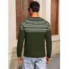 imageRuncati Mens Crew Neck Sweater Casual Fair Isle Knit Pullover Long Sleeve Fall Winter Chunky SweatersArmy Green