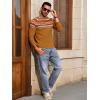 imageRuncati Mens Crew Neck Sweater Casual Fair Isle Knit Pullover Long Sleeve Fall Winter Chunky SweatersBrown