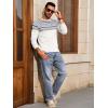 imageRuncati Mens Crew Neck Sweater Casual Fair Isle Knit Pullover Long Sleeve Fall Winter Chunky SweatersWhite