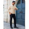 imageRuncati Mens Crewneck Sweaters Casual Knit Lightweight Dress Sweater Long Sleeve Slim Fit Fall Winter PulloverApricot