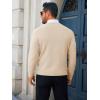 imageRuncati Mens Crewneck Sweaters Casual Knit Lightweight Dress Sweater Long Sleeve Slim Fit Fall Winter PulloverApricot