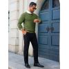 imageRuncati Mens Crewneck Sweaters Casual Knit Lightweight Dress Sweater Long Sleeve Slim Fit Fall Winter PulloverArmy Green