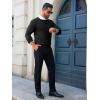 imageRuncati Mens Crewneck Sweaters Casual Knit Lightweight Dress Sweater Long Sleeve Slim Fit Fall Winter PulloverBlack