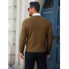 imageRuncati Mens Crewneck Sweaters Casual Knit Lightweight Dress Sweater Long Sleeve Slim Fit Fall Winter PulloverBrown