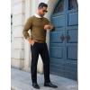 imageRuncati Mens Crewneck Sweaters Casual Knit Lightweight Dress Sweater Long Sleeve Slim Fit Fall Winter PulloverBrown