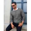 imageRuncati Mens Crewneck Sweaters Casual Knit Lightweight Dress Sweater Long Sleeve Slim Fit Fall Winter PulloverDark Grey