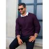 imageRuncati Mens Crewneck Sweaters Casual Knit Lightweight Dress Sweater Long Sleeve Slim Fit Fall Winter PulloverDark Purple