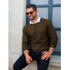 imageRuncati Mens Crewneck Sweaters Casual Knit Lightweight Dress Sweater Long Sleeve Slim Fit Fall Winter PulloverDeep Coffee