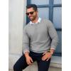 imageRuncati Mens Crewneck Sweaters Casual Knit Lightweight Dress Sweater Long Sleeve Slim Fit Fall Winter PulloverGrey