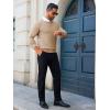 imageRuncati Mens Crewneck Sweaters Casual Knit Lightweight Dress Sweater Long Sleeve Slim Fit Fall Winter PulloverKhaki
