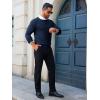 imageRuncati Mens Crewneck Sweaters Casual Knit Lightweight Dress Sweater Long Sleeve Slim Fit Fall Winter PulloverNavy