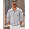 imageRuncati Mens Polo Sweater V Neck Long Sleeve Knit Polos Ribbed Casual Dress Pullover SweatersLight Grey