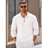 imageRuncati Mens Polo Sweater V Neck Long Sleeve Knit Polos Ribbed Casual Dress Pullover SweatersWhite