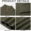 imageRuncati Mens QuarterZip Pullover Sweater Casual Mock Neck Winter Warm Ribbed Polo SweatersArmy Green
