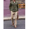 imageRuncati Mens QuarterZip Pullover Sweater Casual Mock Neck Winter Warm Ribbed Polo SweatersArmy Green