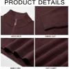 imageRuncati Mens QuarterZip Pullover Sweater Casual Mock Neck Winter Warm Ribbed Polo SweatersCoffee