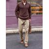imageRuncati Mens QuarterZip Pullover Sweater Casual Mock Neck Winter Warm Ribbed Polo SweatersCoffee